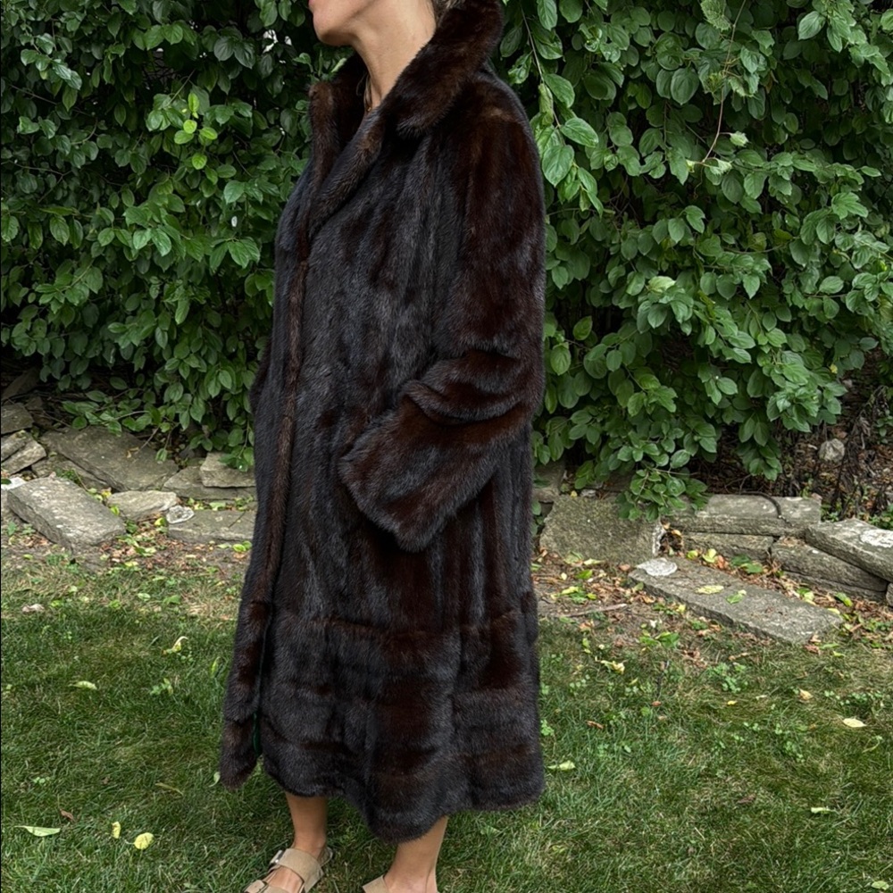Elegant Dark Brown real Fur coat